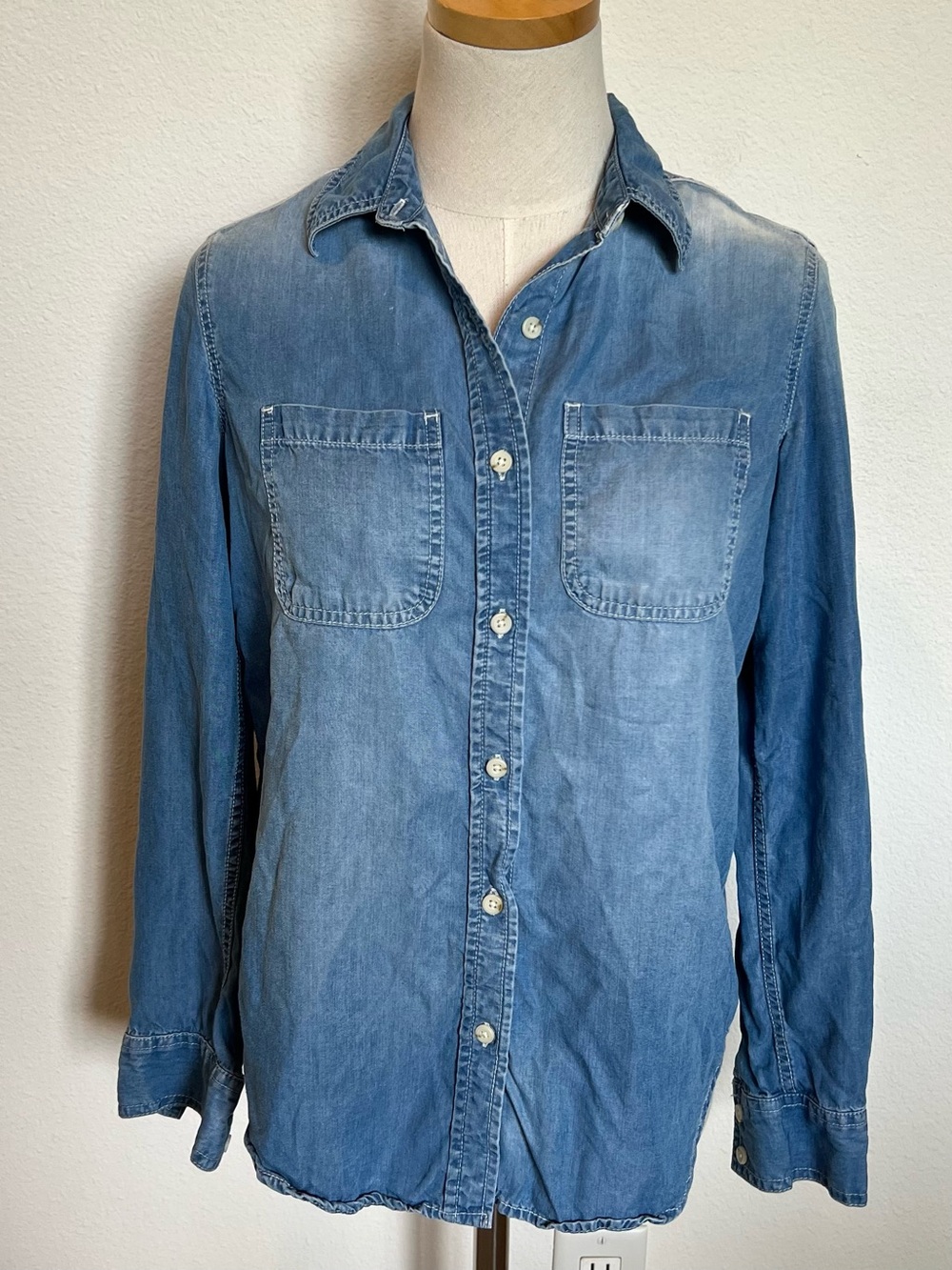 Mossimo Supply Co. light blue denim boyfriend shirt